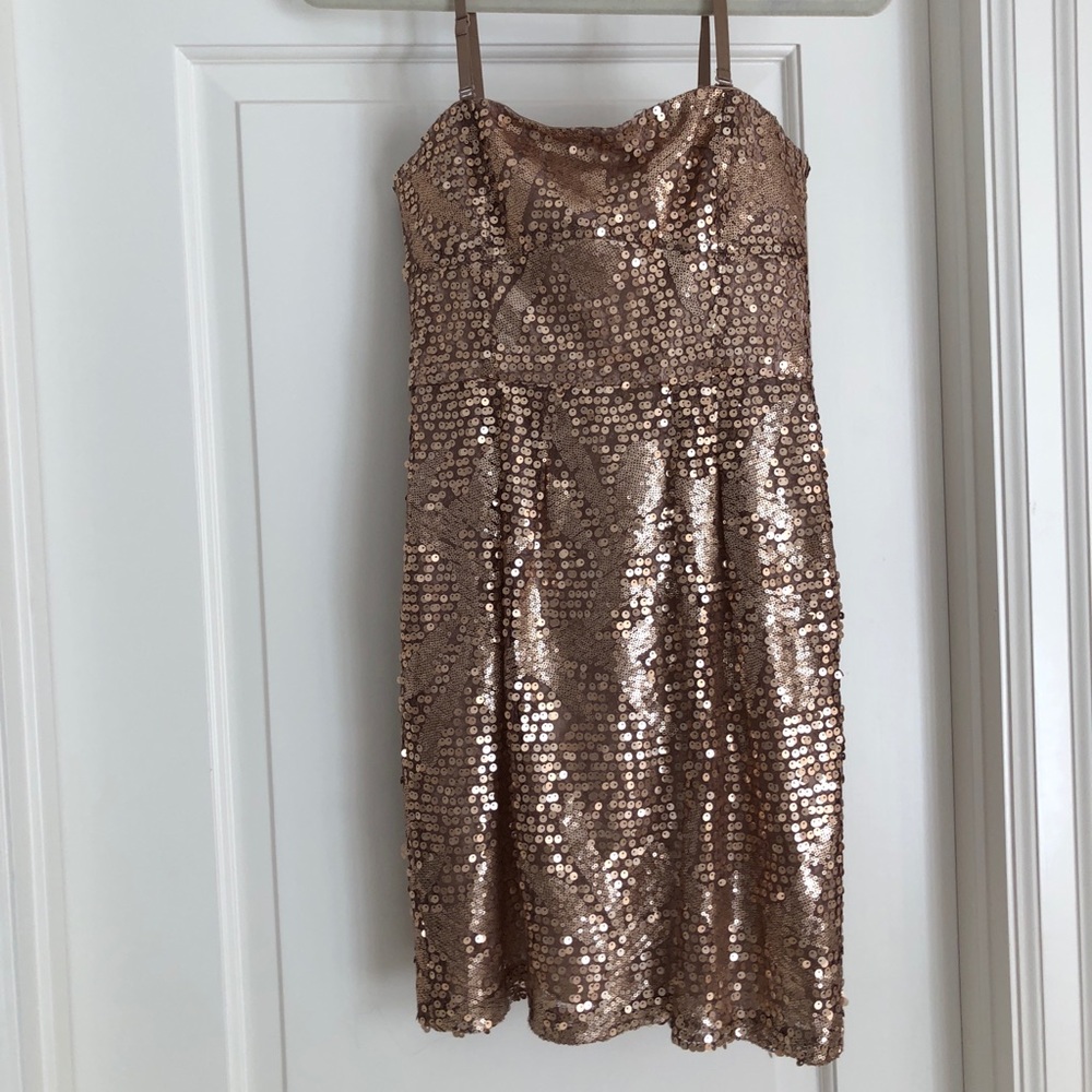 BCBG strapless sequin dress